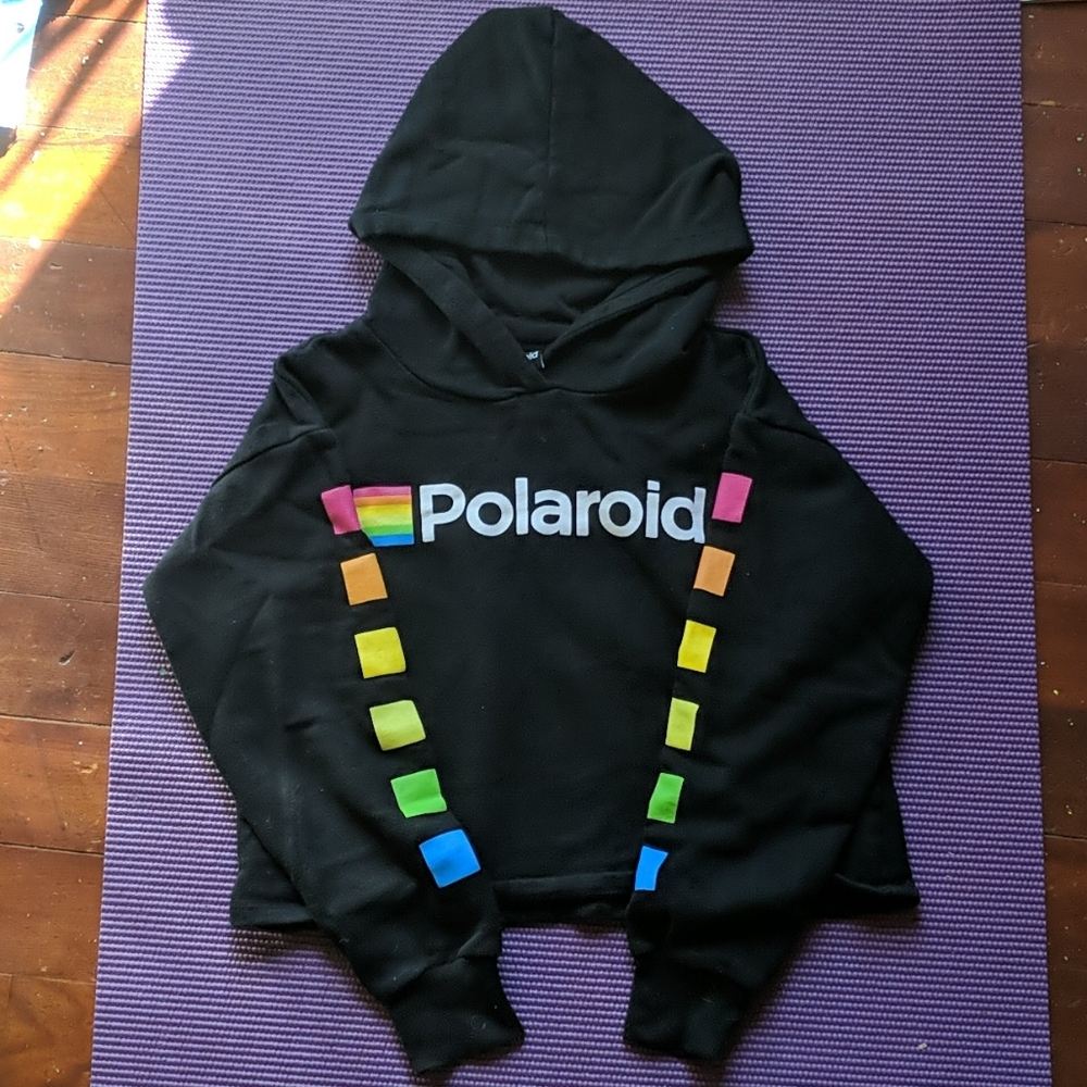 Girls 11-12 Polaroid Cropped  Hoodie